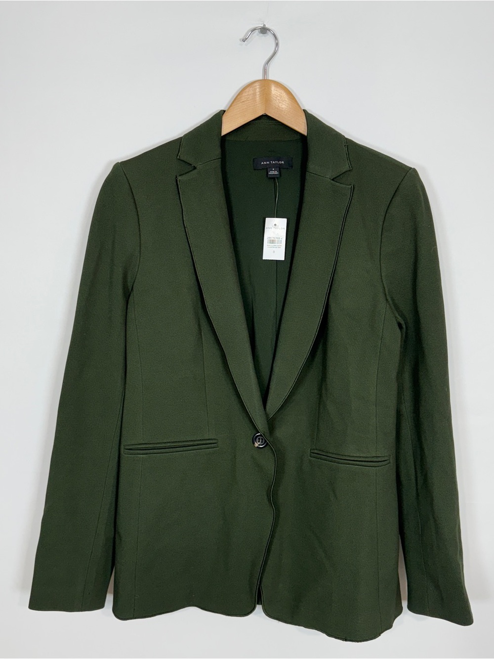 WJT57 {Ann Taylor} Olive Green Suit Coat Blazer Jacket